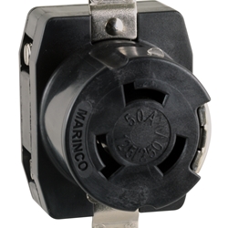 Marinco 6370CR Locking Receptacle 50A 125V 3P3W | Blackburn Marine Dock & Marine Shore Power